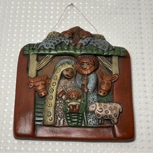 Hand Painted Ceramic Nativity Wall Hanging